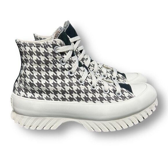 Converse Chuck Taylor All Star Lugged A05053C Hi Top Houndstooth Mens 6 Womens 8 - Picture 5 of 12
